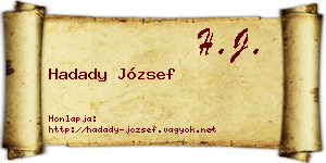 Hadady József névjegykártya