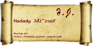 Hadady József névjegykártya